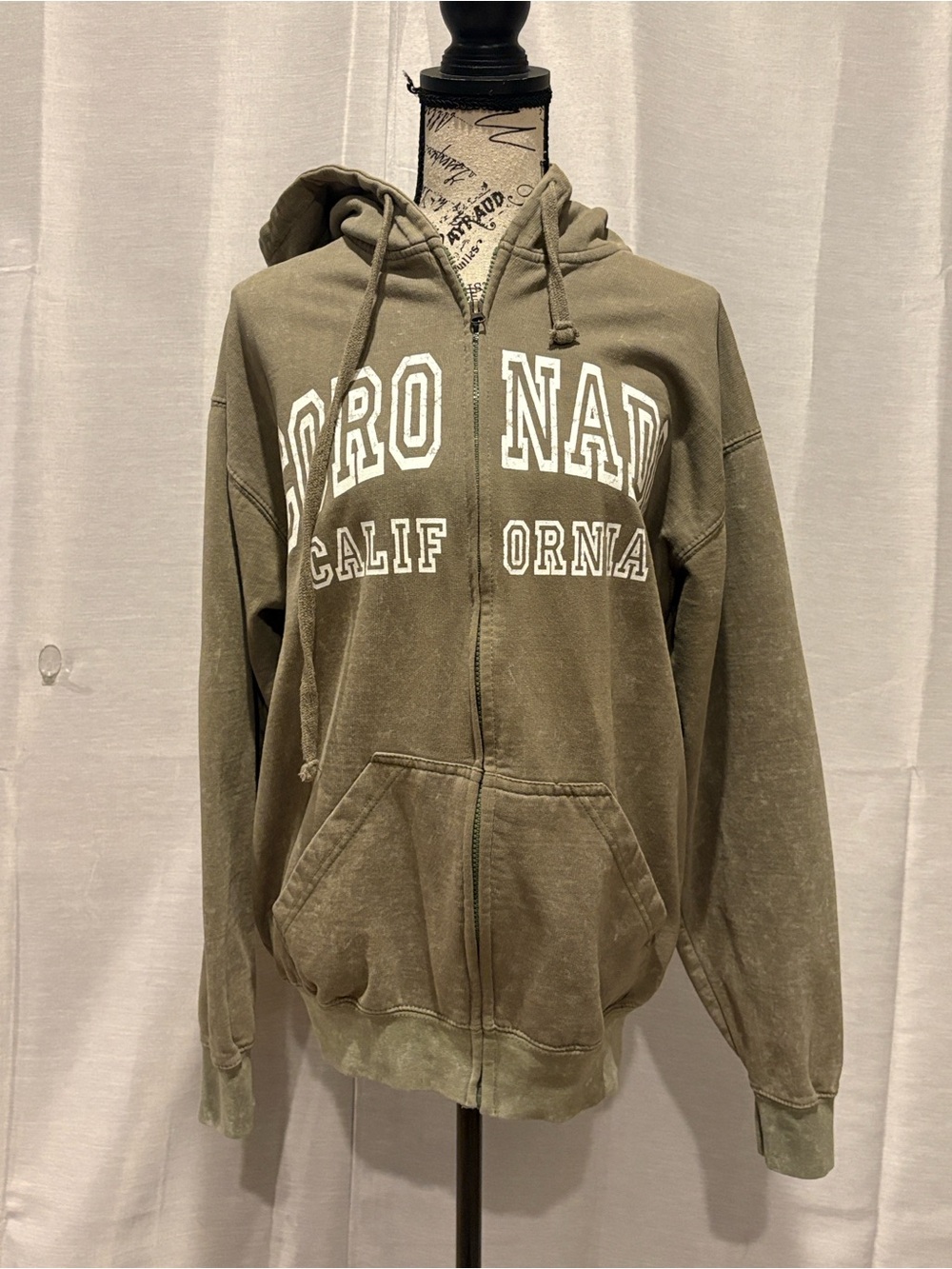 Vintage zip up hooded sweatshirt Coronado California souvenir Sz M